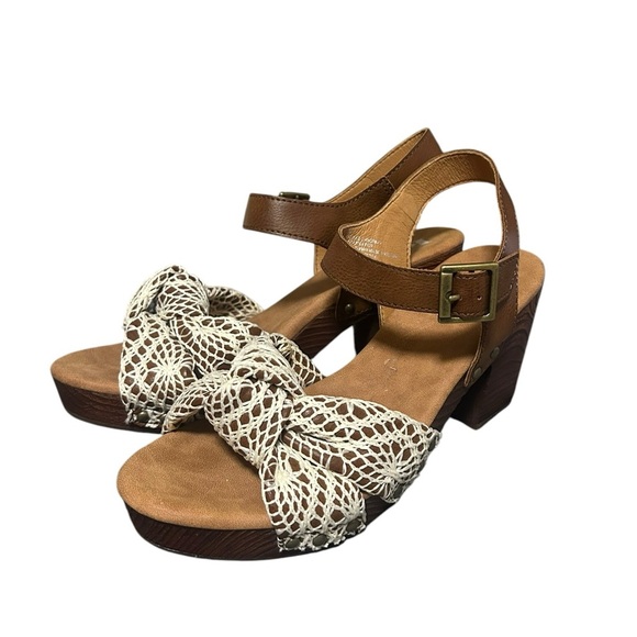 KORKS Natalia Knot Sandal Slingback Platform Crochet in Brown Women’s Size 9 - Picture 3 of 6